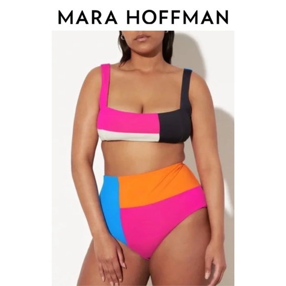 Mara Hoffman Lydia Colorblock Bikini Bottom - Picture 1 of 5